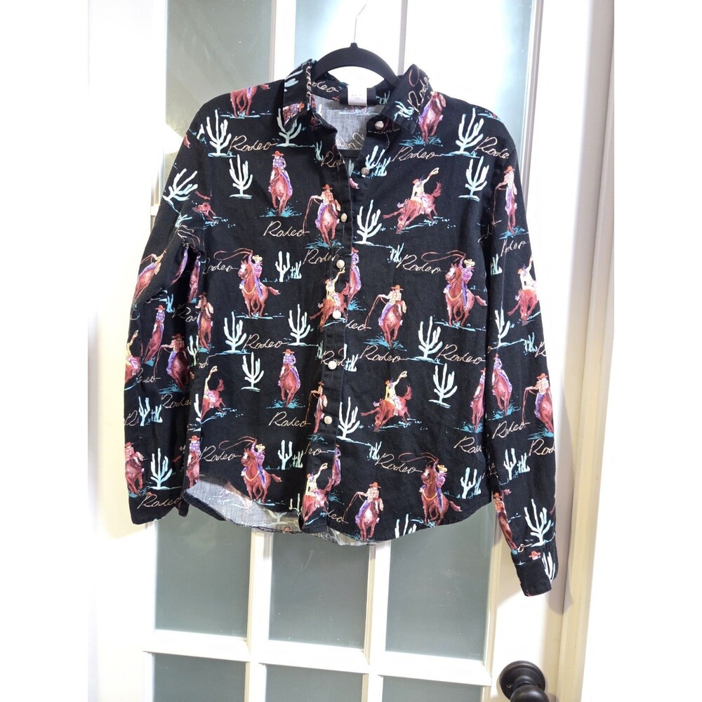 Roughrider Circle T Vintage rodeo Western  Button Up M Rodeo